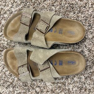 Birkenstock Arizona Soft Footbed - Taupe Suede - Size EU 38 (Unisex)